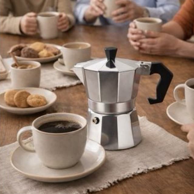 Cafeteira Italiana Inox Capacidade Tres Xicaras Design Compacto Resistente