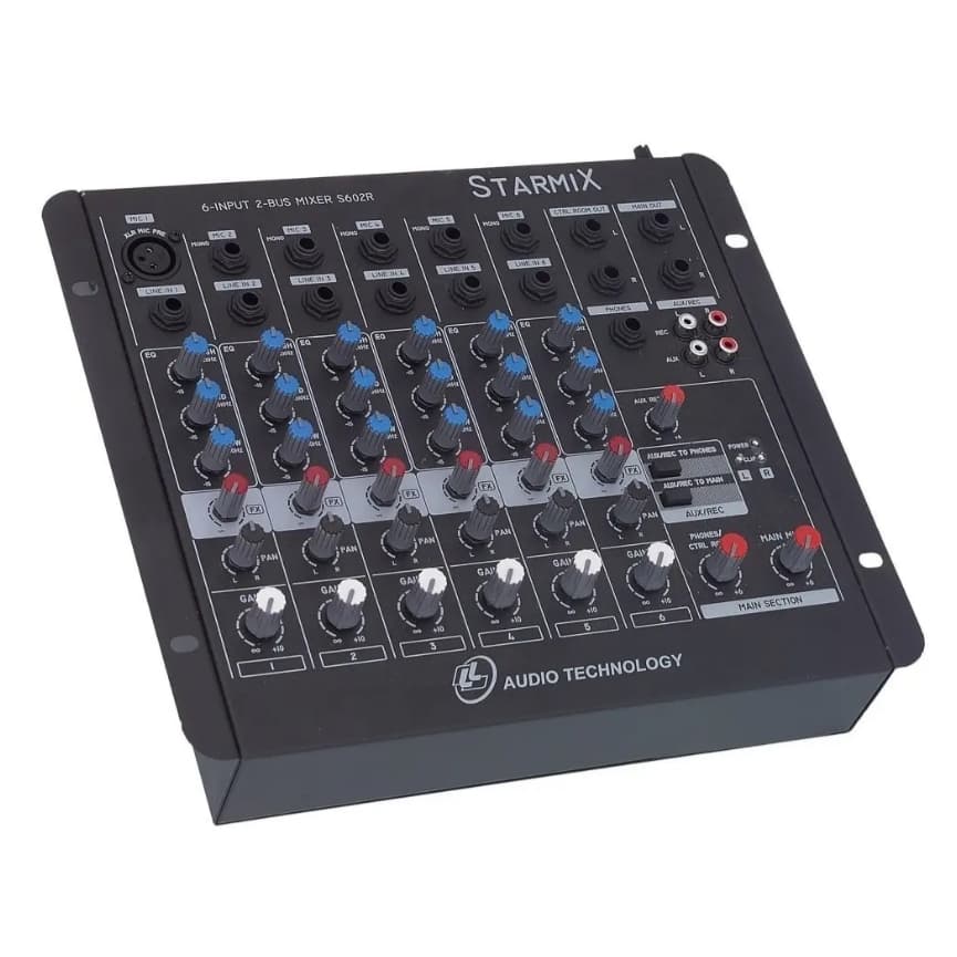 STARMIX 6 Canais Mesa De Som Profissional Mixers Som Console 2 BUS USB MIXER US602R 220V (Usado)