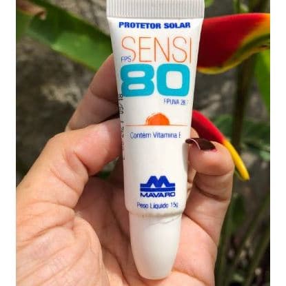 Protetor Solar Facial FPS 80 Mavaro Sensi 15g com Vitamina E