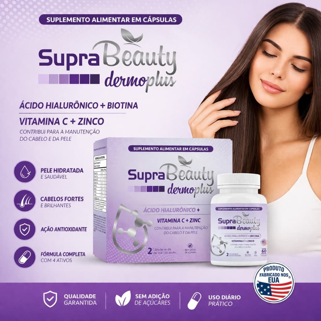 Biotina Acido Hialurônico SUPRABEAUTY DERMOPLUS 60CAPS