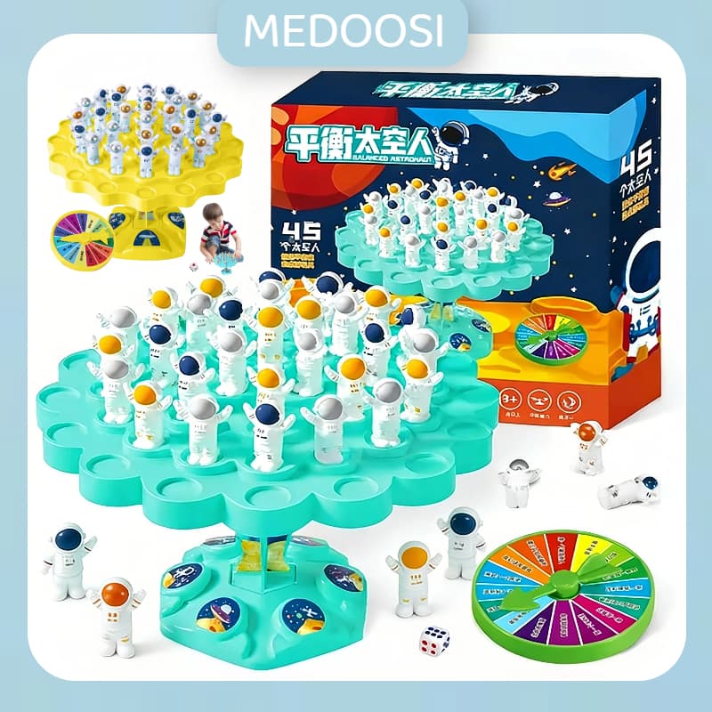game/Jogo de Mesa Astronauta Brinquedo Equilíbrio 60 Peças Interativo Educacional Crianças - Desafio Empilhamento Puzzle
