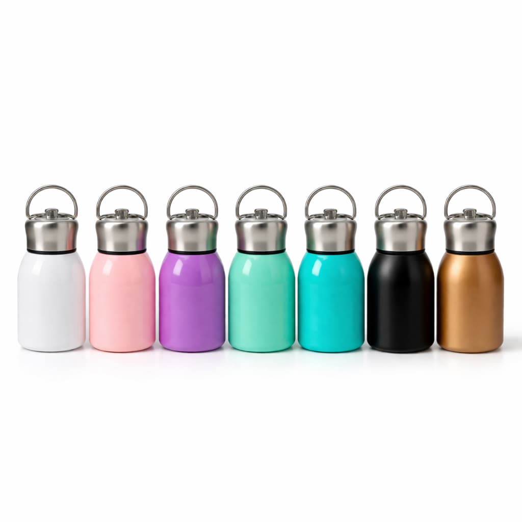 Garrafa Térmica Mini 300ml Portátil com Alça Tampa em Inox Compacta para Café Chá e Água