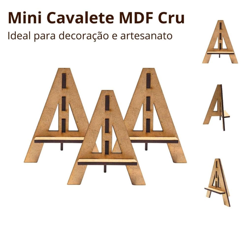 Mini Cavalete Fotos Artesanato Lembrancinhas Decoração de Mesa Vitrine Ambiente MDF Cru