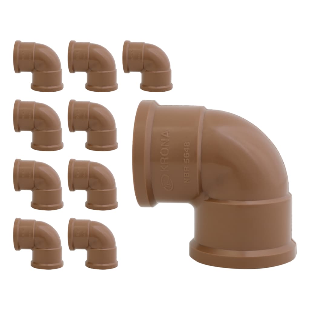 Kit 10 Joelho 90 Graus Soldável 25mm 3/4 Pvc Krona Conexão