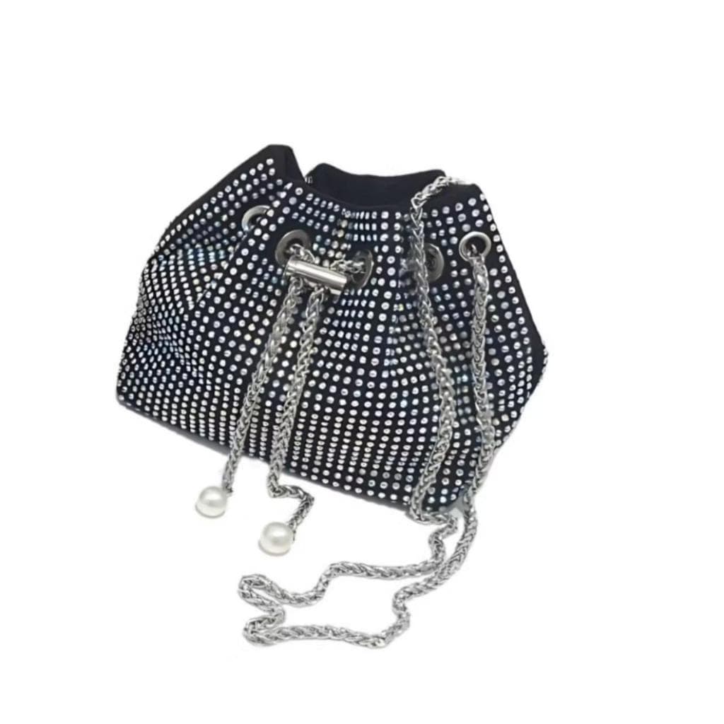 Bolsa transversal de luxo elegante com brilho pequena para festa