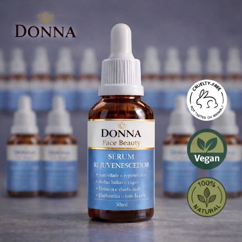 Sérum Rejuvenescedor Donna 30ml  Anti-idade Reduz Rugas Hidrata Palmarosa 100% Natural Rosa Moqueta