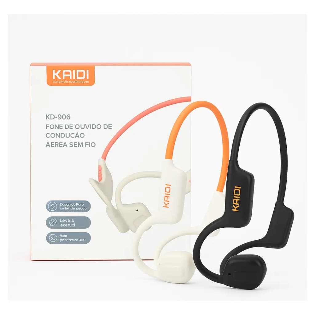 Fone De Ouvido Bluetooth 5.2 Condução Aérea KD-906 Earflex Esportivo