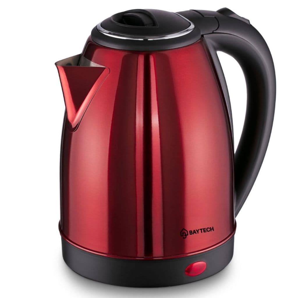 Chaleira Elétrica 2L Inox Vermelha 110V/220V Jarra para Café e Chá Aquecimento Rápido
