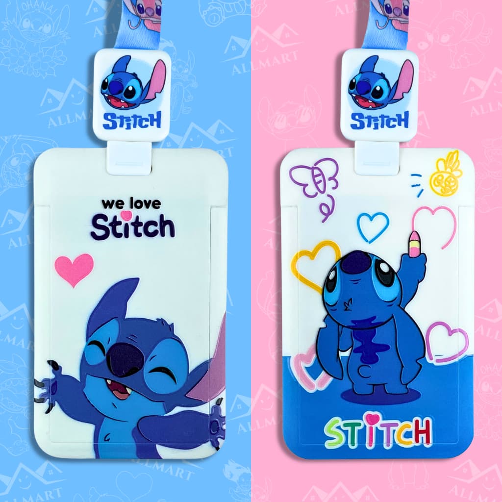 Porta Crachá Stitch com Roller Clip | Papelaria Fofa Kawaii