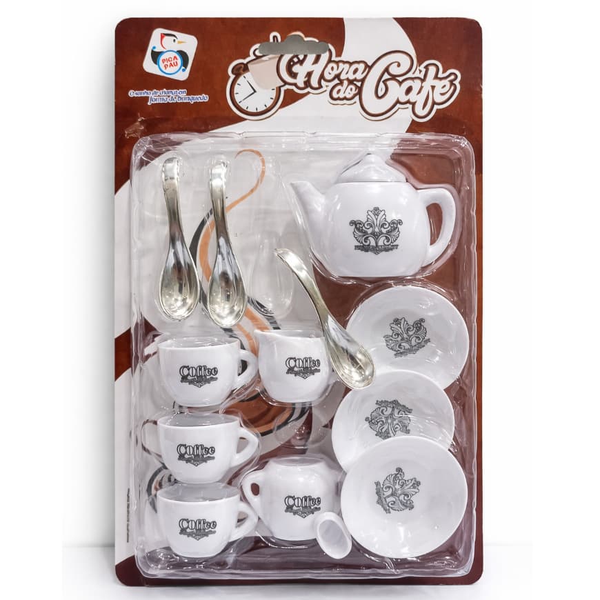Kit Hora do Café Chá Infantil Completo Xícaras Bule Pratos Colheres Brinquedo