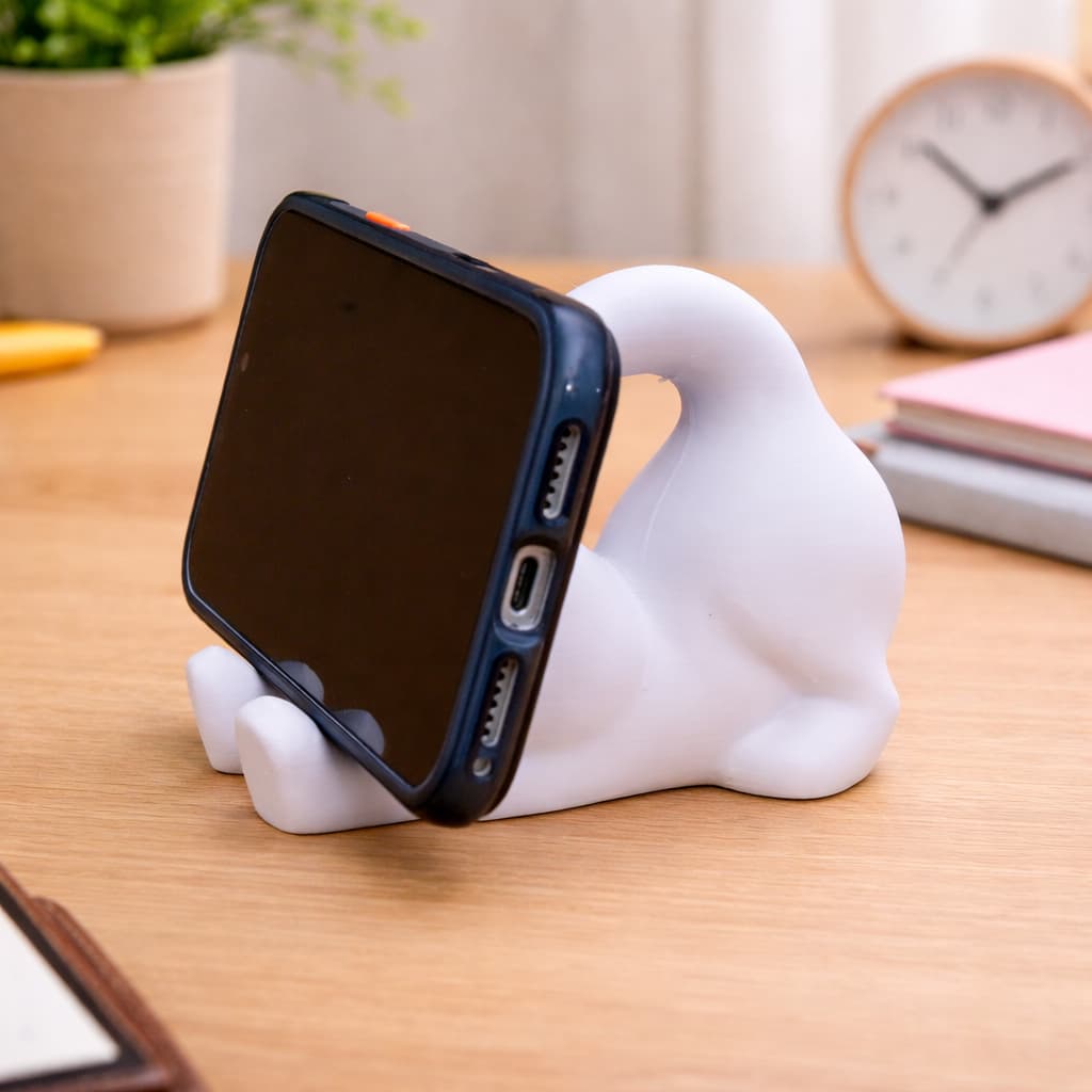 Suporte para Celular Mesa Porta Celular Apoio Gato Fofo Decorativo Criativo Suporte Smartphone Enfeite Mesa Escritório