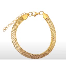 Pulseira Feminina em Aço Inoxidável Dourada