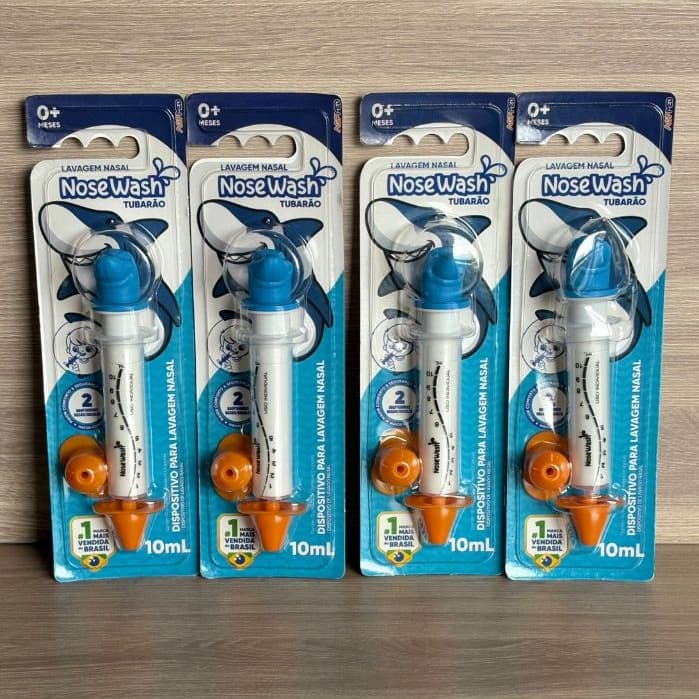 4 Unidades - Seringa Nasal Infantil 10ml Tubarão - NoseWash