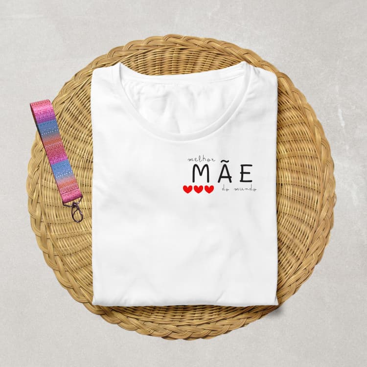 Camiseta Baby Look Mãe Presente Criativa Dia das Mães mais chaveiro de brinde