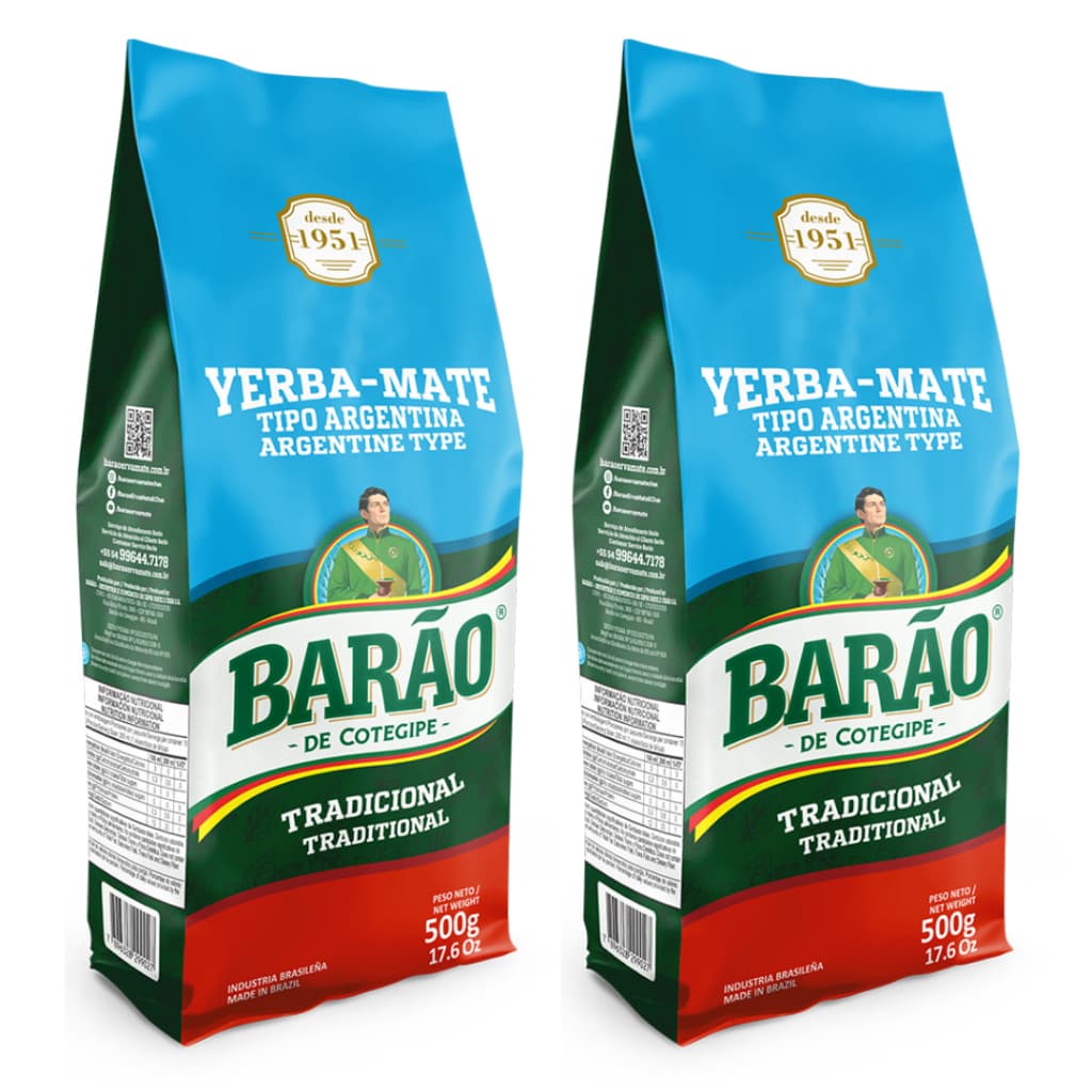 Kit 2 Erva Mate Tipo Argentina Export Barão de Cotegipe 500g cada