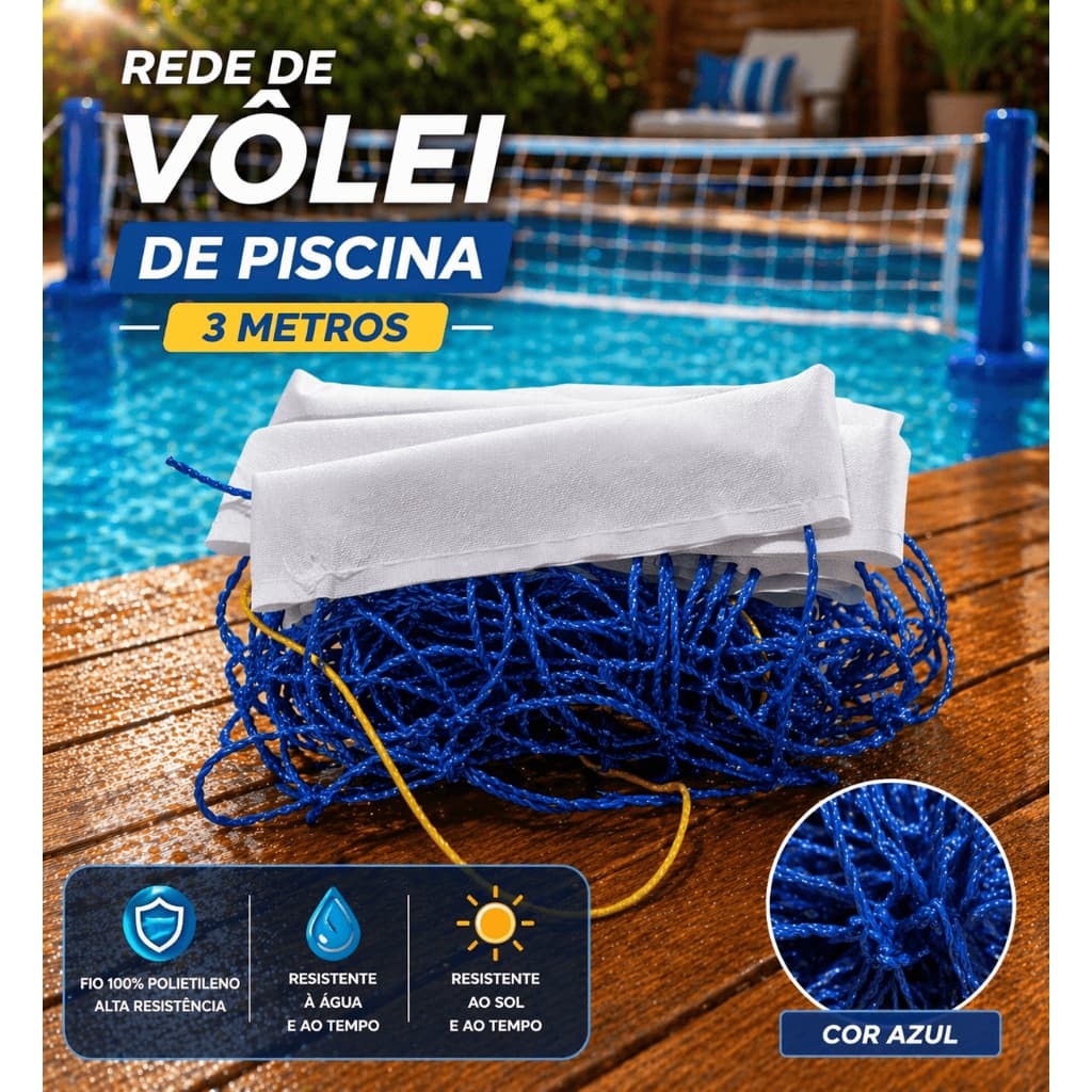 Rede de Biribol Vôlei de Piscina 3 Metros