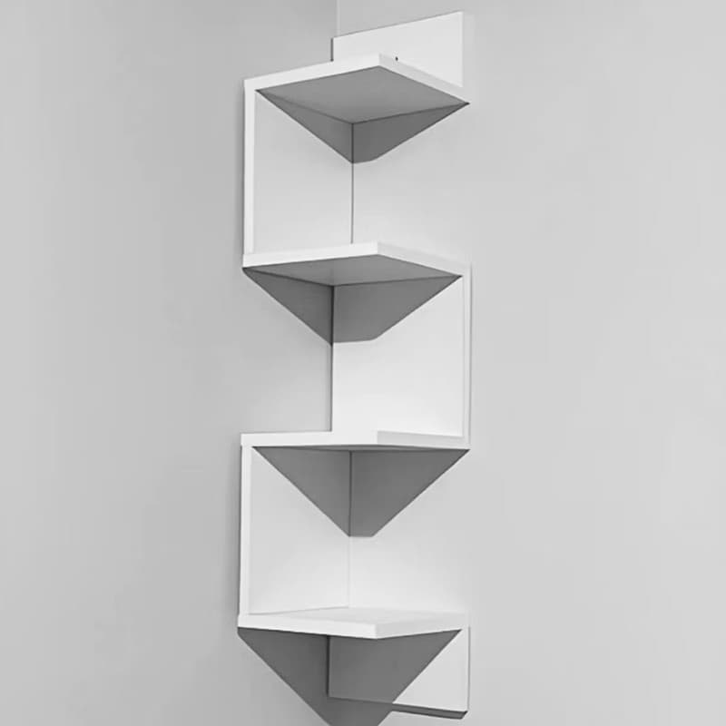 Estante Moderna de Canto em MDF Branco Prateleira De Canto Reto Branca Mdf ou Mdp Estante Multiuso Livros Nicho Casa