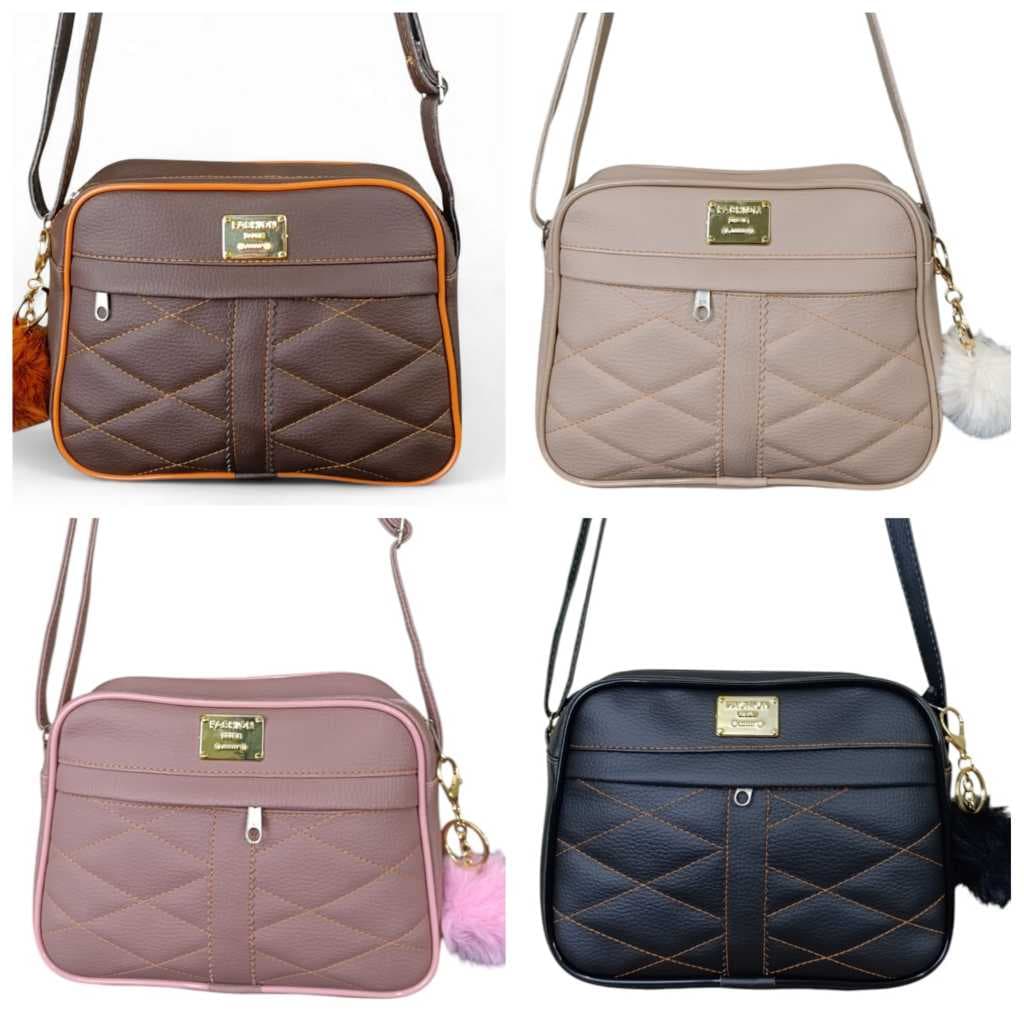 Bolsinha Feminina Transversal Tiracolo Resistente Porta Celular + Pompom ENVIO IMEDIATO