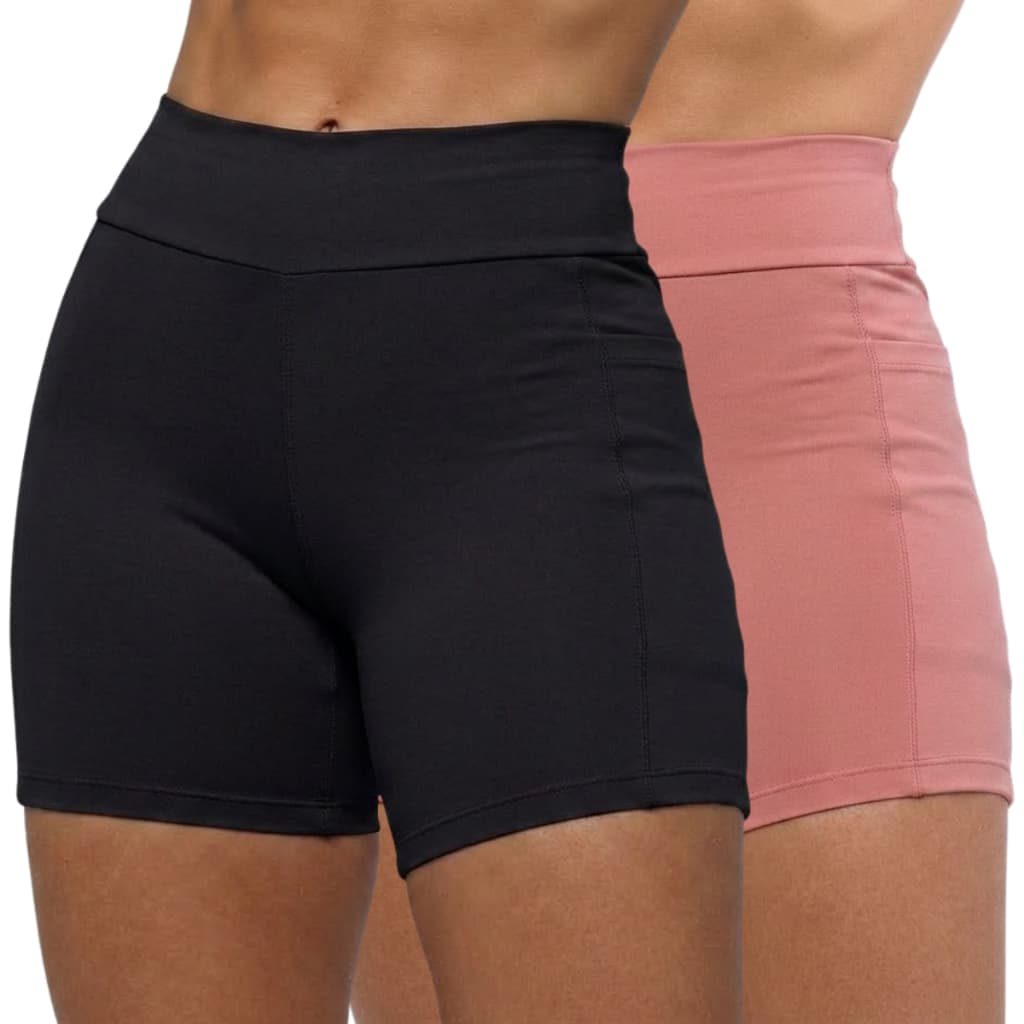 Kit 2 Short De Academia feminino Suplex Cintura Alta Com Bolso Zero Transparência Roupa de academia feminina