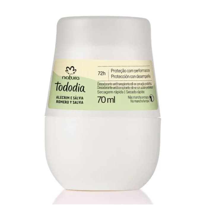 Desodorante Antitranspirante Roll-on Tododia Alecrim e Sálvia