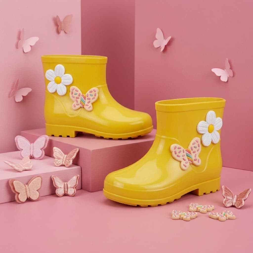 Bota Infantil Menina Galocha de Chuva Feminina Confortável Leve Impermiavel