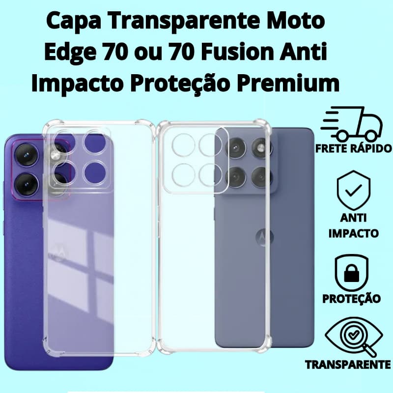Capa Transparente Moto Edge 70 / 70 Fusion / Signature Anti Impacto Proteção Premium 1 até 3 capas