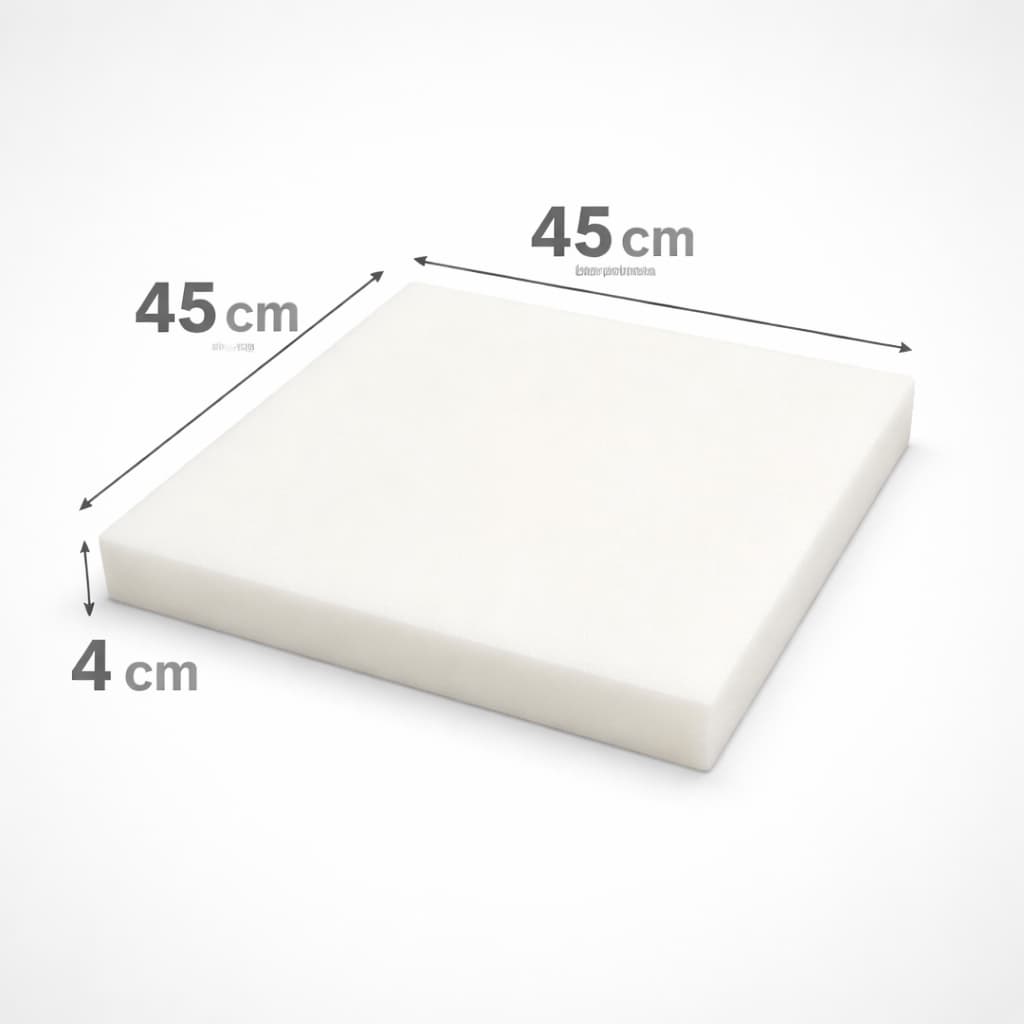 Espuma 45x45x4cm d33 para almofada de cadeira