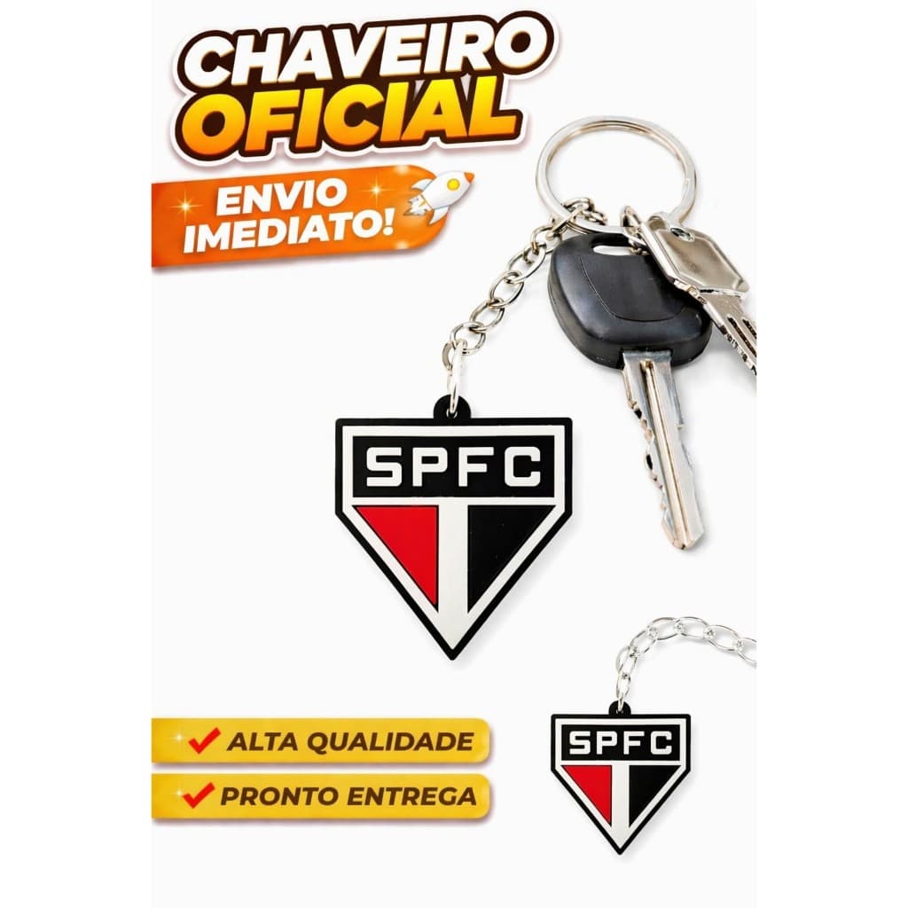 Chaveiro São Paulo Borracha Oficial Original Alta Qualidade Chaves Time Presente Futebol Torcedor