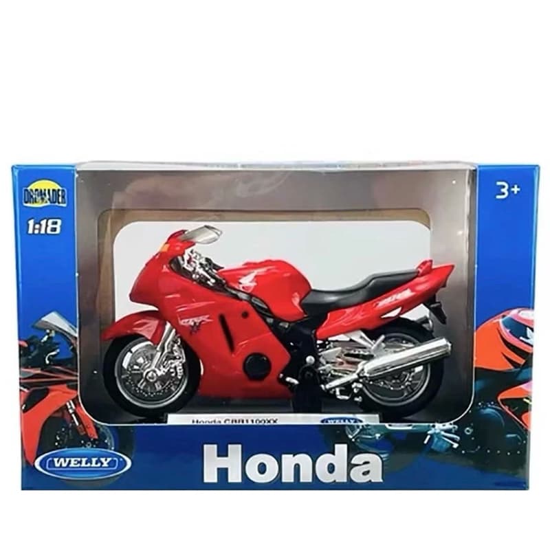 Miniatura Moto Honda CBR 1100XX Vermelha Welly 1:18