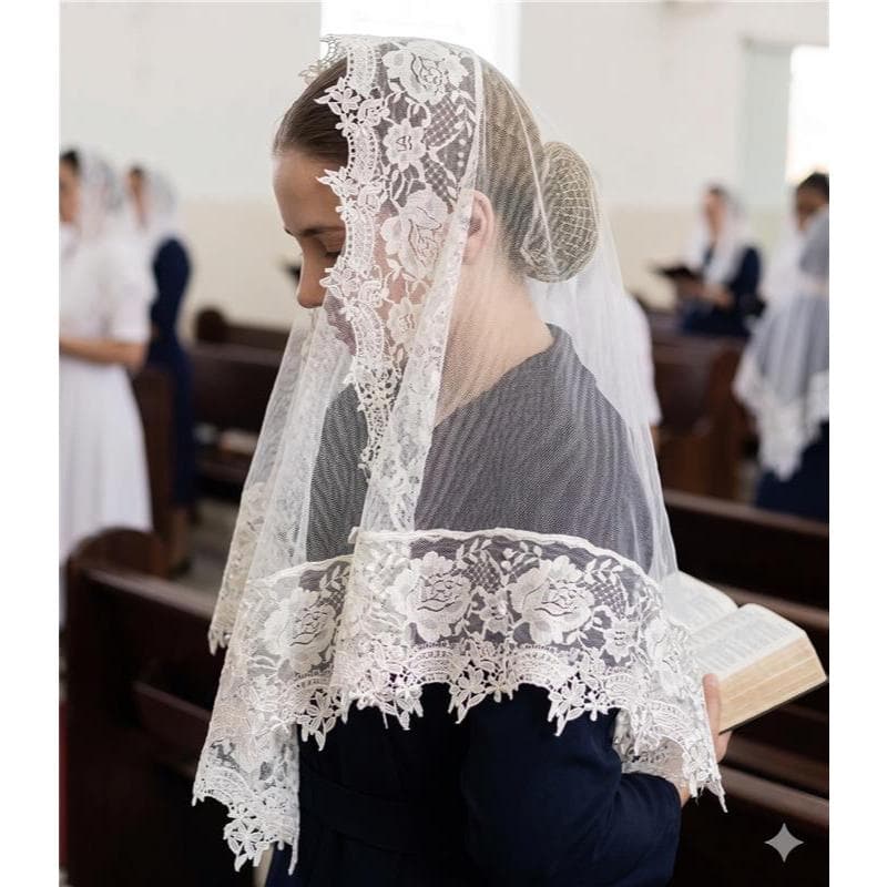 Véu CCB Feminino Branco, Leve, Discreto e Elegante, Ideal para Culto, Santa Ceia e Igreja