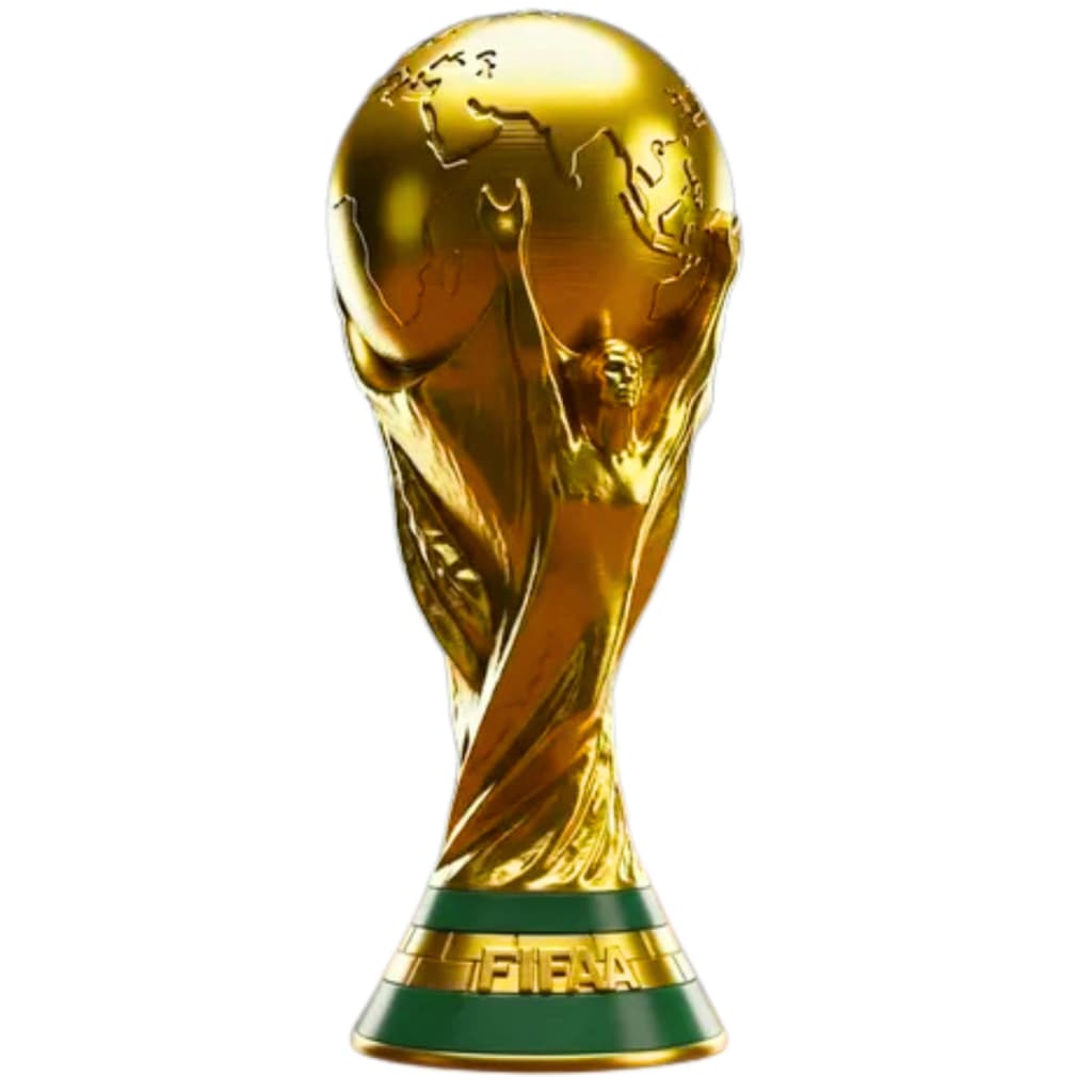 Troféu da copa do mundo Fifa 2026 Dourada Taça Tamanho real de Futebol 25x10cm