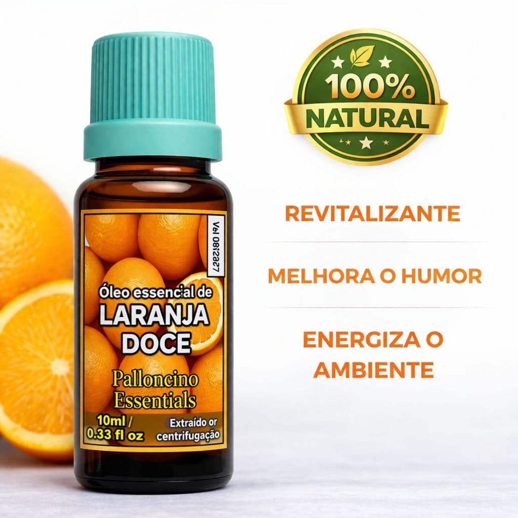 Óleo Essencial 100% Puro Laranja Doce 10ml – Aroma Cítrico Relaxante