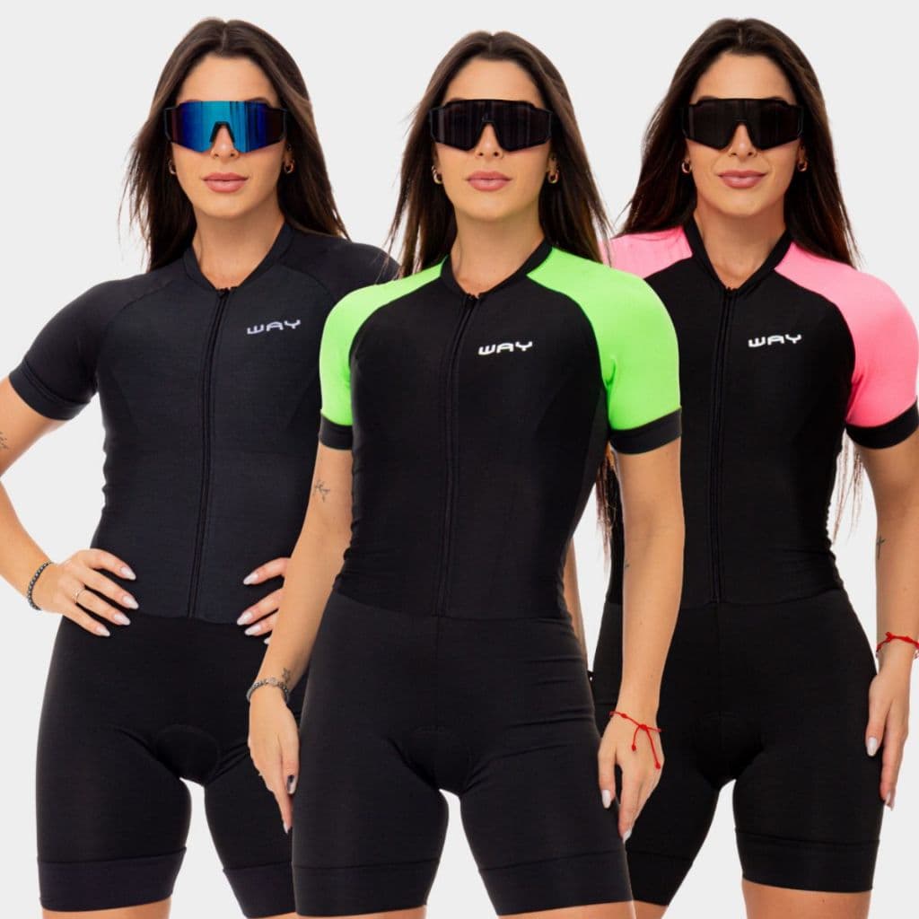 Macaquinho Ciclismo Feminino Macacão Manga Curta Acolchoado Forro Espuma Roupa Confortável Pedal Mtb