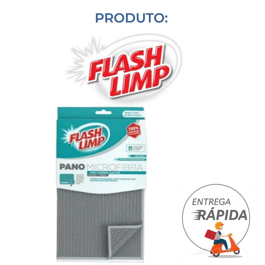 Pano de Prato Microfibra 63cm com Ímã Flash Limp - Secagem Rápida