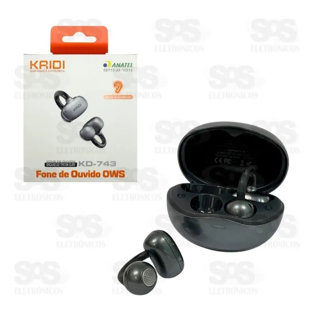 Fone de Ouvido Sem fio Bluetooth OWS Aberto Encaixo Extra Auricular Kaidi KD-743