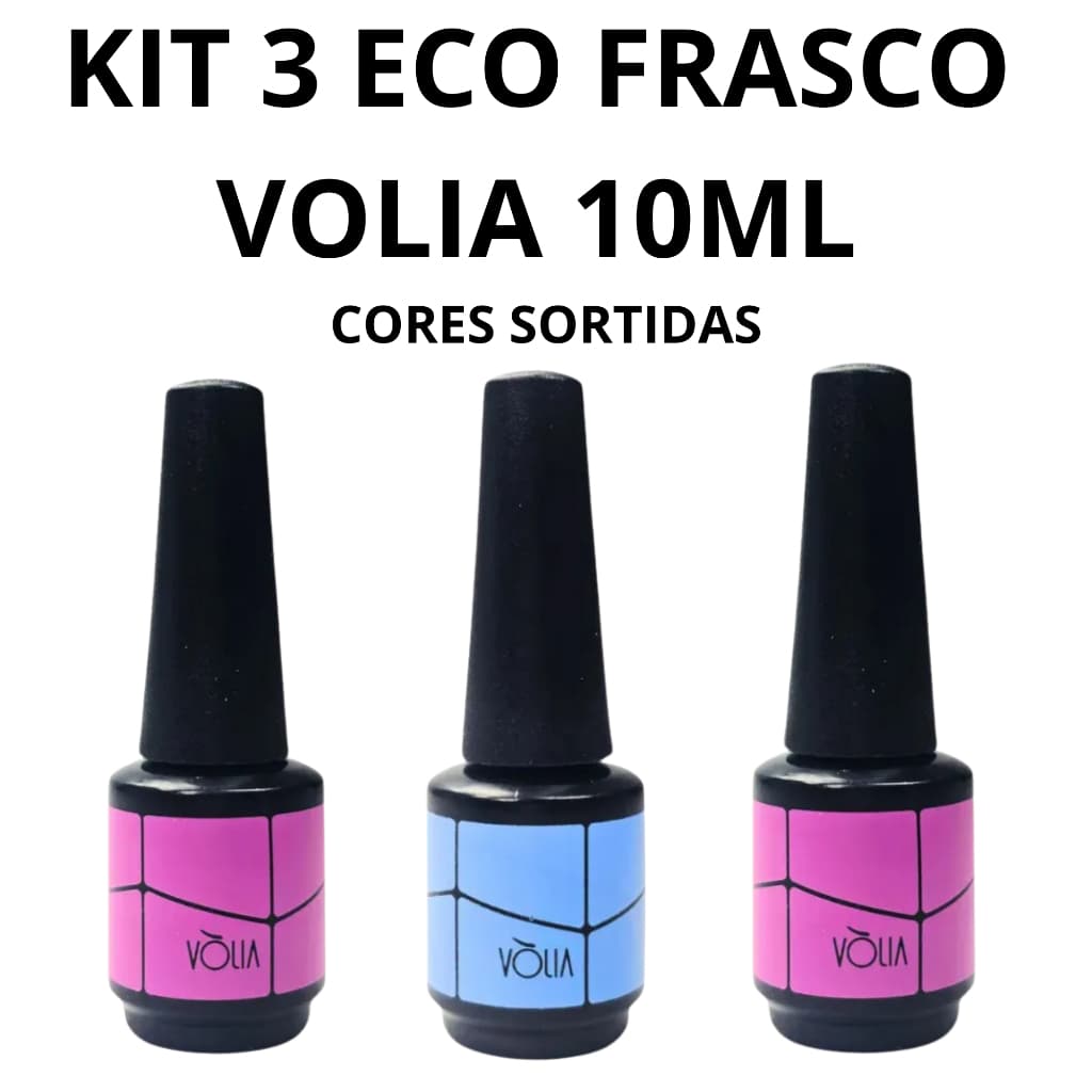 VOLIA ECO FRASCO VIDRINHO 10ML CORES SORTIDAS POTE VAZIO