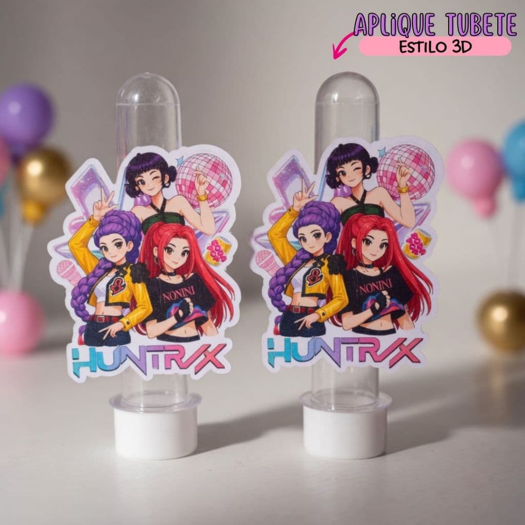 Aplique para Tubete guerreiras do k-pop de 13cm  / Personalizads / Aniversário / Lembrancinhas