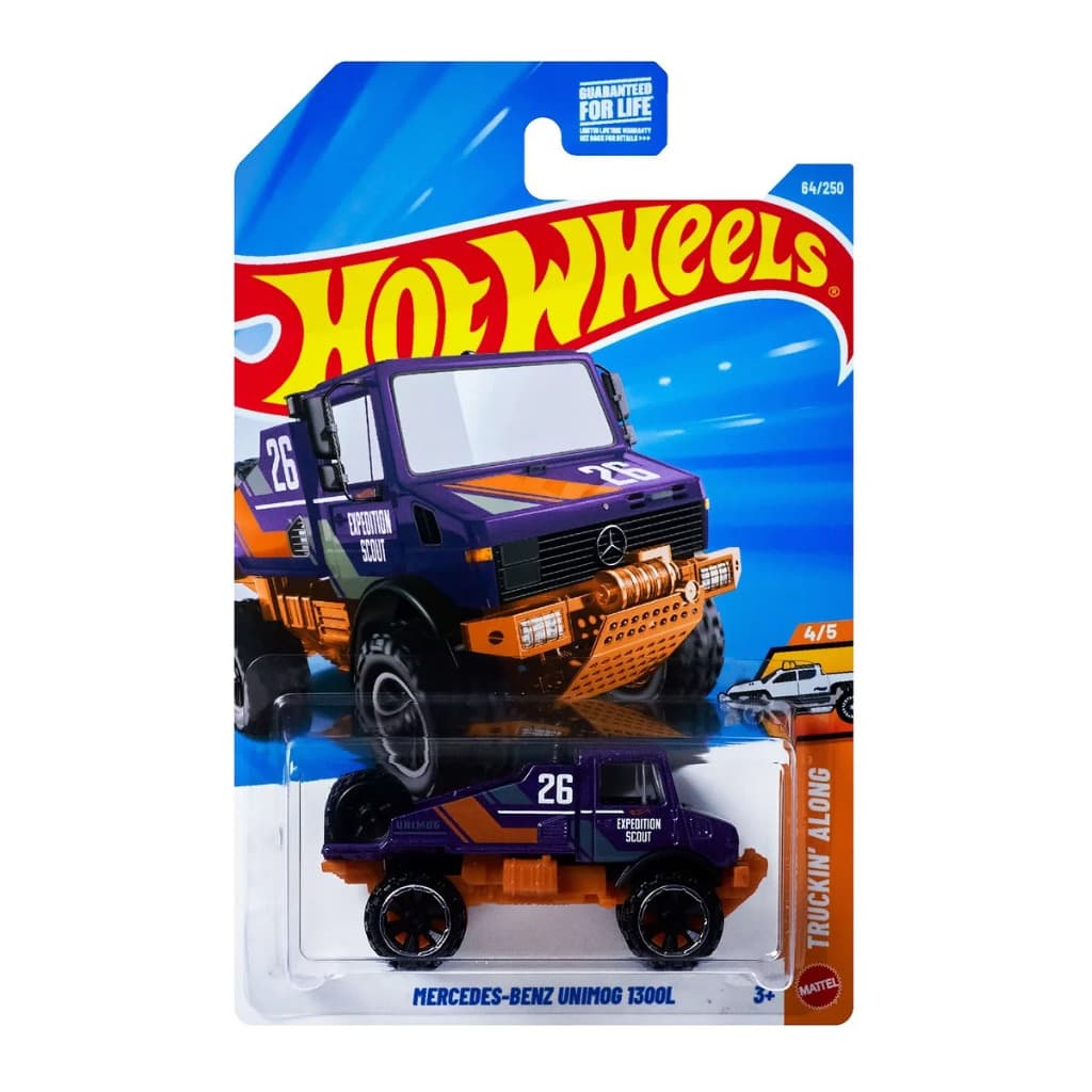 Carrinho Hot Wheels Mercedes-Benz Unimog 1300L Roxo - JJJ32