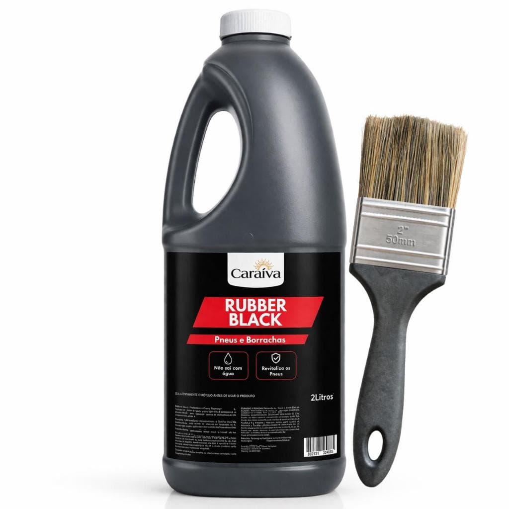 PRETINHO PRETEADOR PINTA PNEU AUTOMOTIVO RESISTENTE A AGUA CERA LIQUIDA PRETA + PINCEL APLICADOR DE PRETINHO