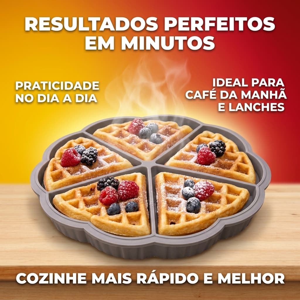 Forma de Silicone Redonda 5 Divisórias Antiaderente Para Panqueca Ovo Forno Fácil Limpeza