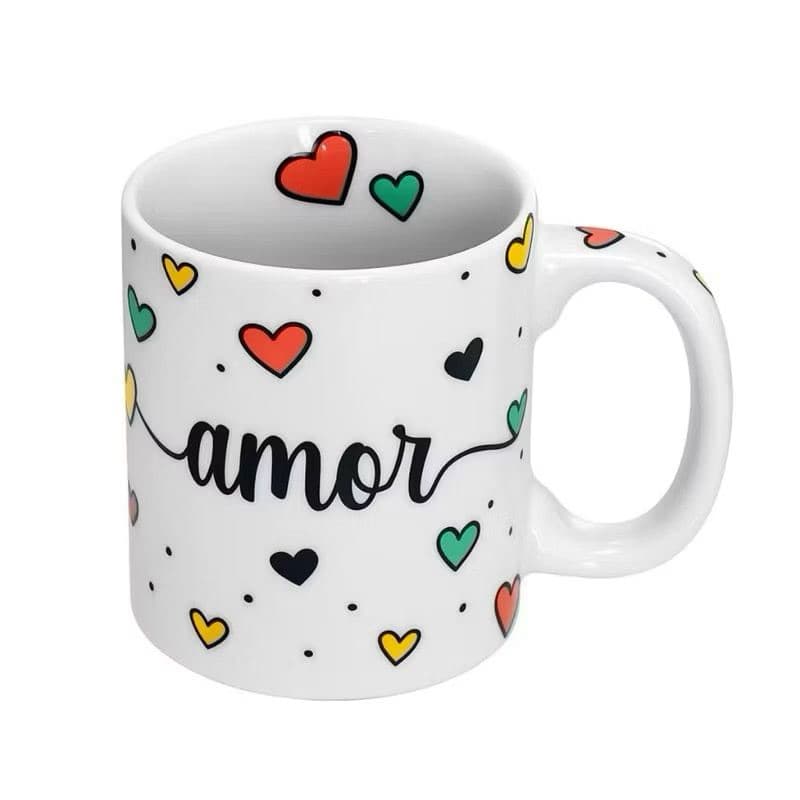 Caneca xícara “Amor” em porcelana 300ml