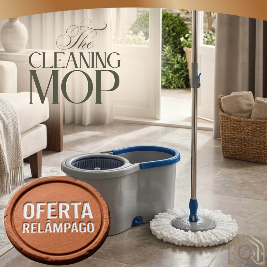 Mop Giratório 360 Inox Balde 13 Litros Com Refil Microfibra Limpeza Prática