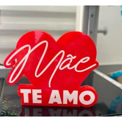 Lembrancinha Dia das Mães Decorativa Mãe Te Amo Presente Criativo Mesa 3D PLA Personalizado TE AMO