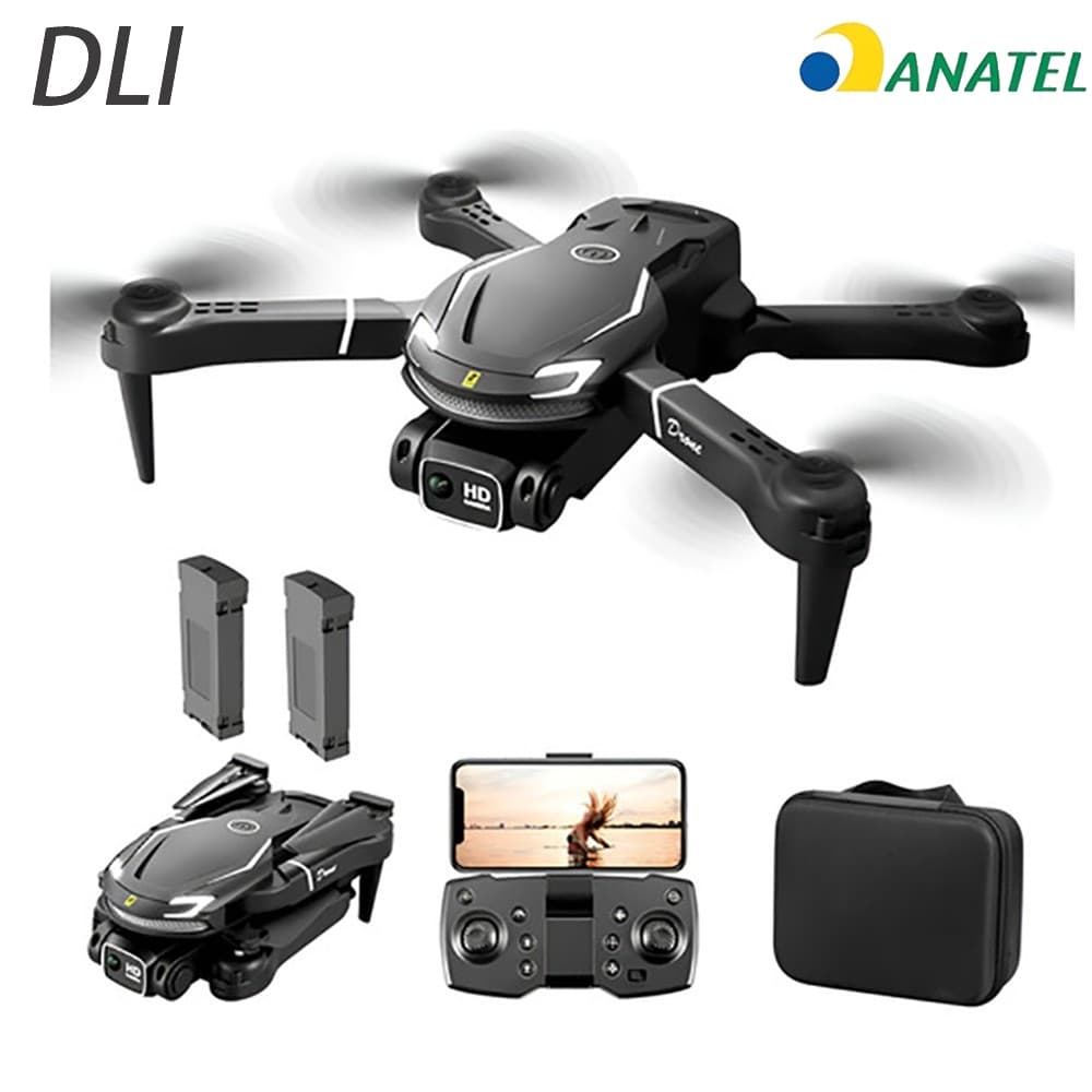 DLI Mini Drone V88 Profissional Fotografia Aérea Aeronaves Controle Remoto Câmera Dupla 4K 2 Bateria