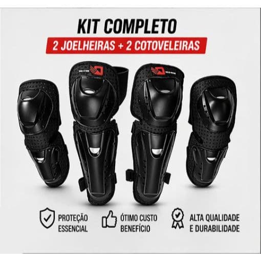 Kit Joelheira e Cotoveleira Proteção Ghost Claw Moto Bike