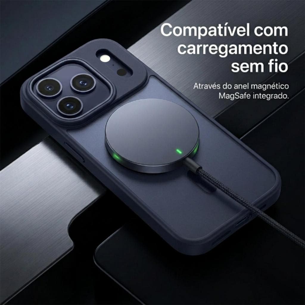 Capa Capinha Magnética Proteção de Câmera Fosca Premium Magsafe iPhone 17 16 15 14 13 PROMAX PLUS