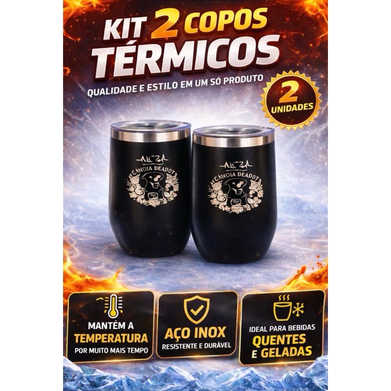 Kit 2un copos térmicos aço inox 350ml brindes casamento logo nome time padrinhos