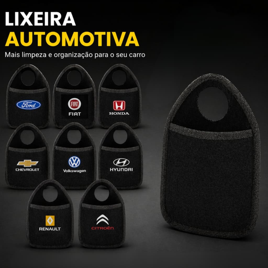 Lixeira Automotiva Diversas Marcas Porta Lixo para Carro Uso Universal