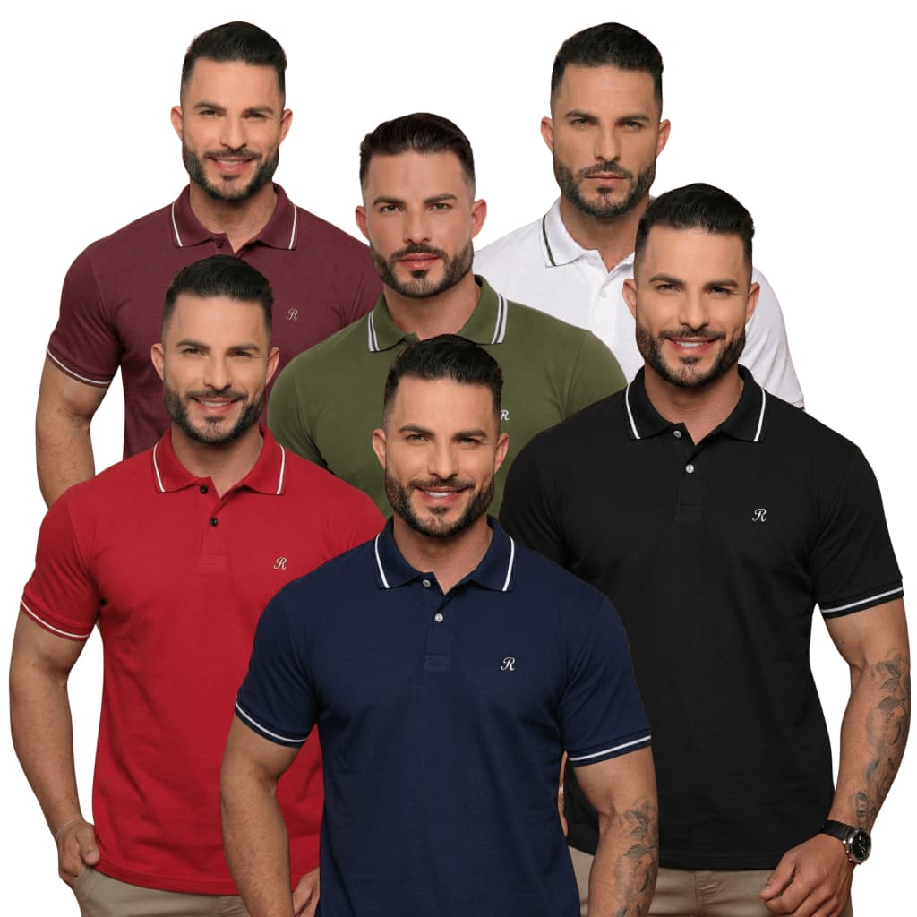 Kit 6 Camisa Polo  Algodão Premium