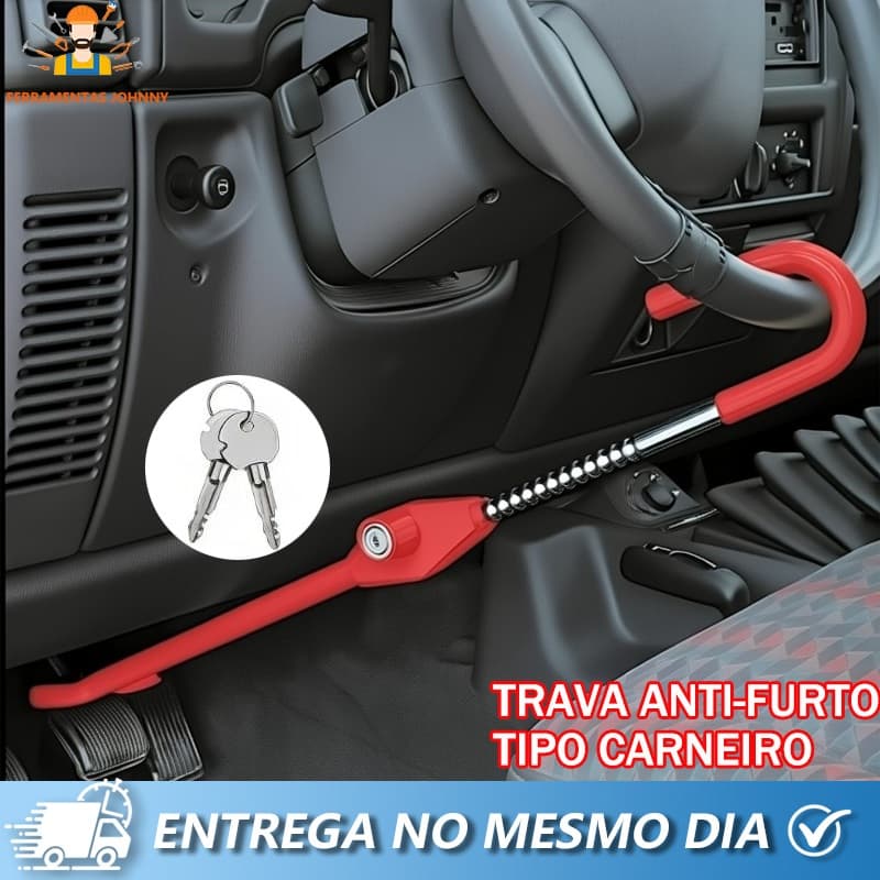 Trava Carneiro Antifurto Pedal E Volante De Aco Para Carro - Segurança Veicula
